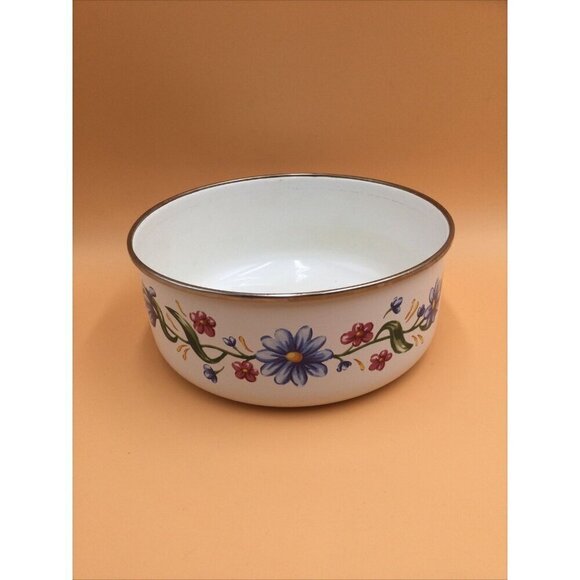 Regency Club Cooks Corner Metal Bowl Pansies Vintage Floral Made In Taiwan - Picture 1 of 13